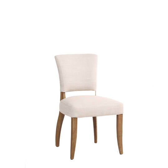 BELLE FABRIC DINING CHAIR -  ANTIQUE WHITE / HISTORY OAK